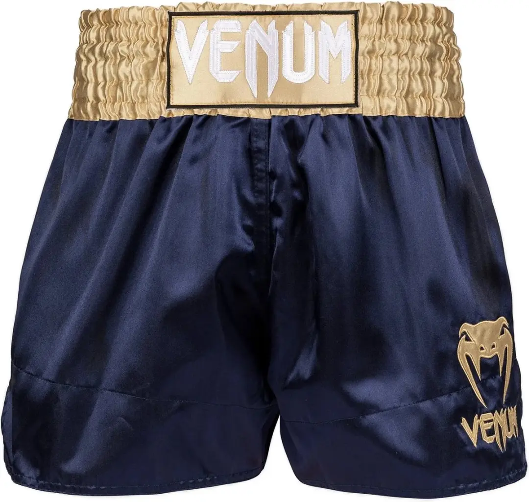 Venum Classic Muay Thai Shorts Navy Blue/Gold - afbeelding 5 van 6