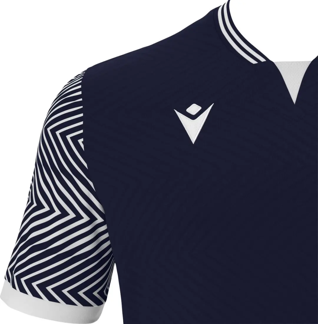 Macron Tureis Shirt Korte Mouw Kinderen 140 - Marine/Wit