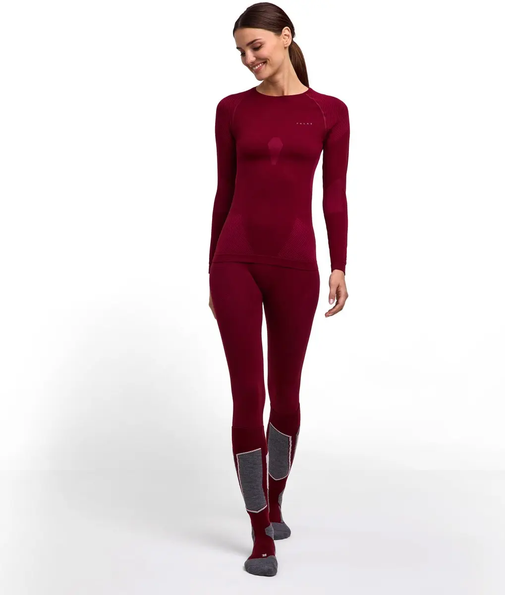 Falke Warm LS Thermoshirt Dames - S - Donkerrood