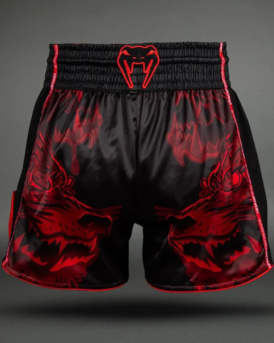 Venum Wolf Atak Muay Thai Short - XL - Zwart/Rood