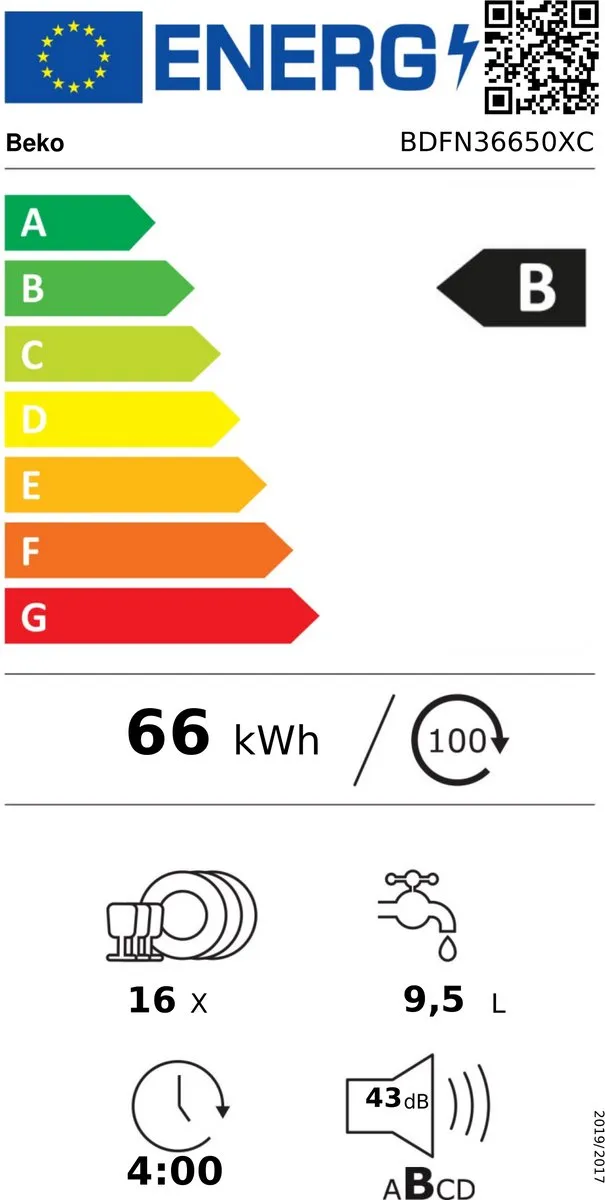 Beko BDFN36650XC Vrijstaande Vaatwasser 16 Couverts - Grijs