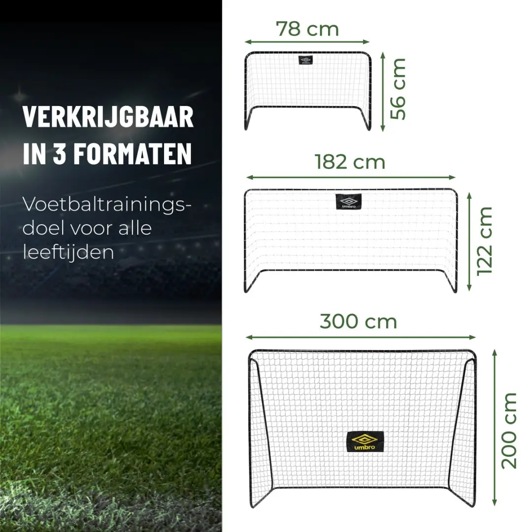 Umbro Voetbaldoel 78x56x45cm - 2 Stuks - Zwart