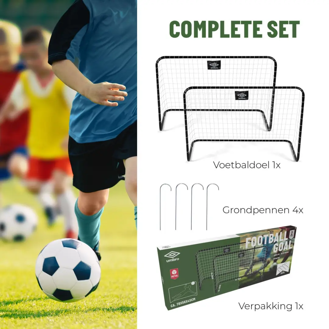 Umbro Voetbaldoel 78x56x45cm - 2 Stuks - Zwart