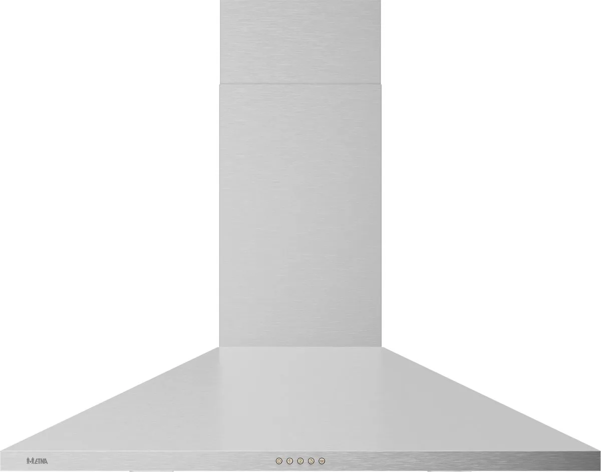 ETNA AP490RVS - Schouwkap RVS - 90cm - 3 Snelheden - 2 LED spots - Afzuiging naar buiten of als recirculatie