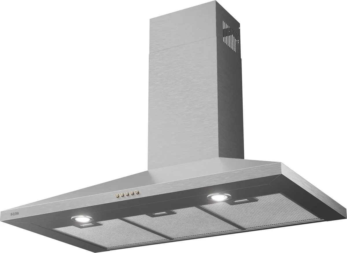 ETNA AP490RVS - Schouwkap RVS - 90cm - 3 Snelheden - 2 LED spots - Afzuiging naar buiten of als recirculatie