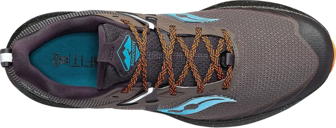 Saucony Ride 15 Trailrunningschoenen 45 - Donkergrijs/Blauw/Oranje