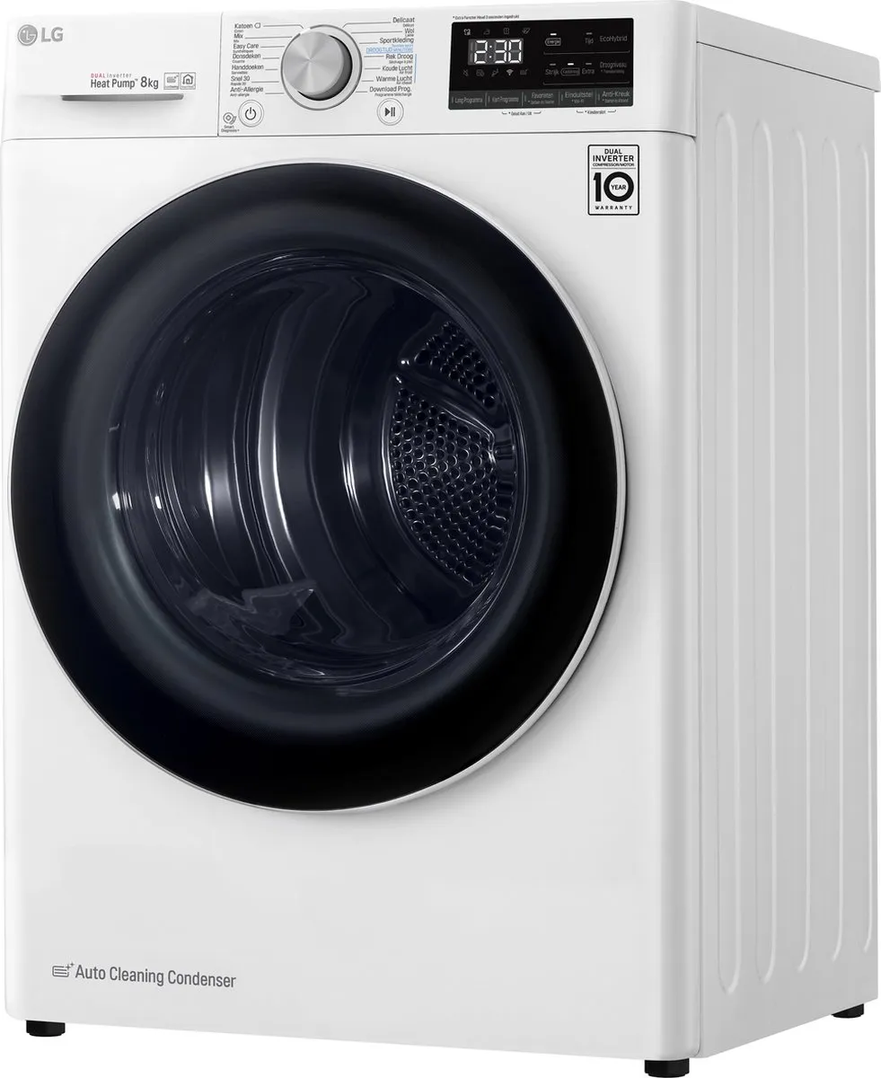 LG RH80V9AV4N Warmtepompdroger 8 kg - Wit