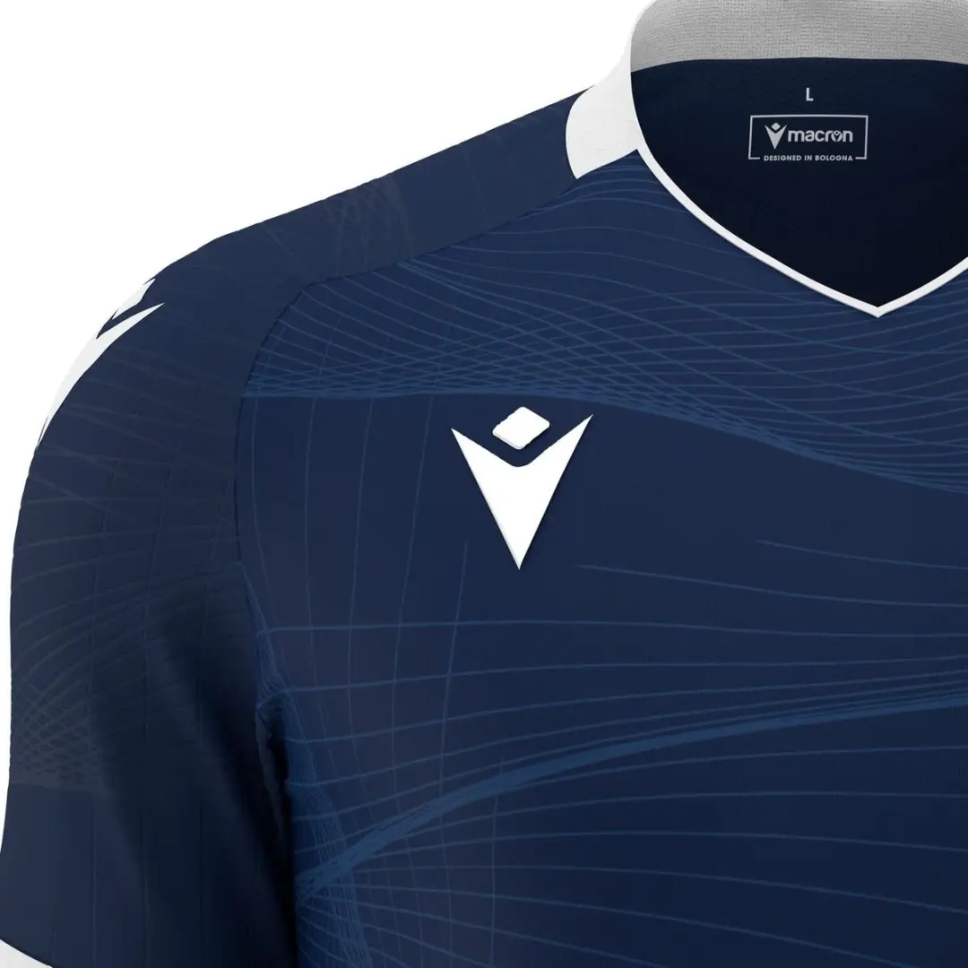 Macron Wyvern Eco Shirt Korte Mouw Heren XL - Marine/Wit