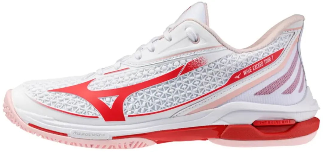 Mizuno Wave Exceed Tour 7 Ac Schoenen 39 - Wit/Dahlia/Lava