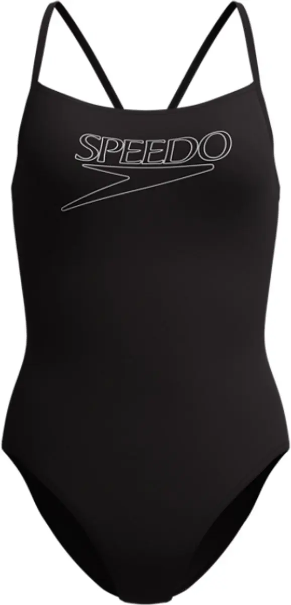 Speedo Dames Badpak Endurance+ Logo Thin Strap - 34 - Zwart/Wit