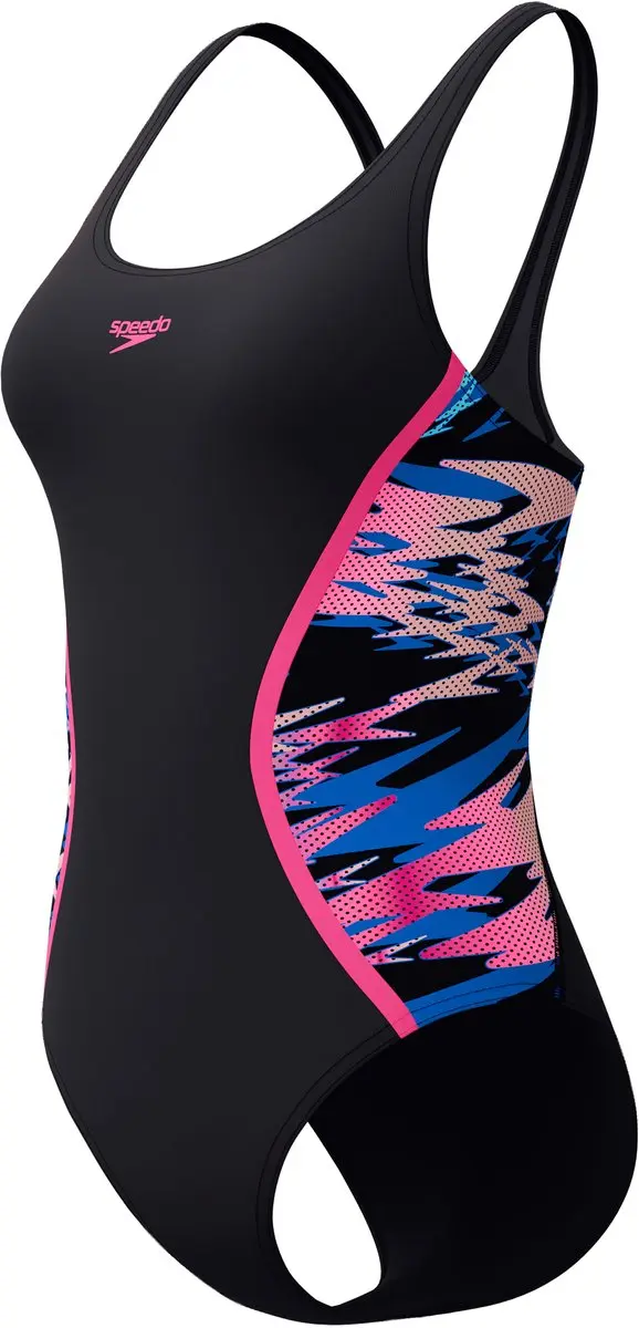 Speedo Hyperboom Muscleback Dames Sportbadpak 36 - Zwart/Roze