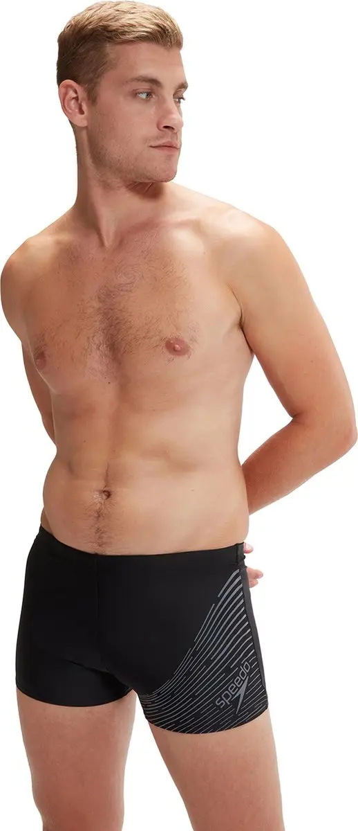 Speedo Medley Logo Aquashort Heren Sportzwembroek - XS - Zwart/Grijs