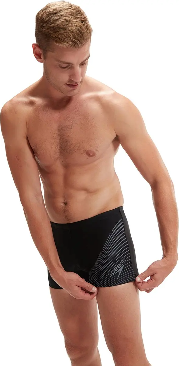 Speedo Medley Logo Aquashort Heren Sportzwembroek - XS - Zwart/Grijs