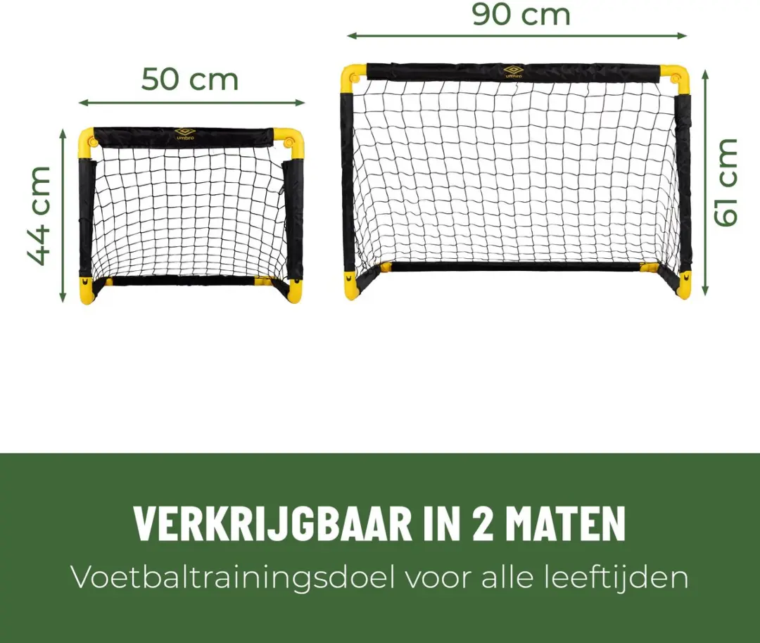 Umbro Voetbaldoel 90x59x61cm - Opvouwbaar - Zwart/Geel