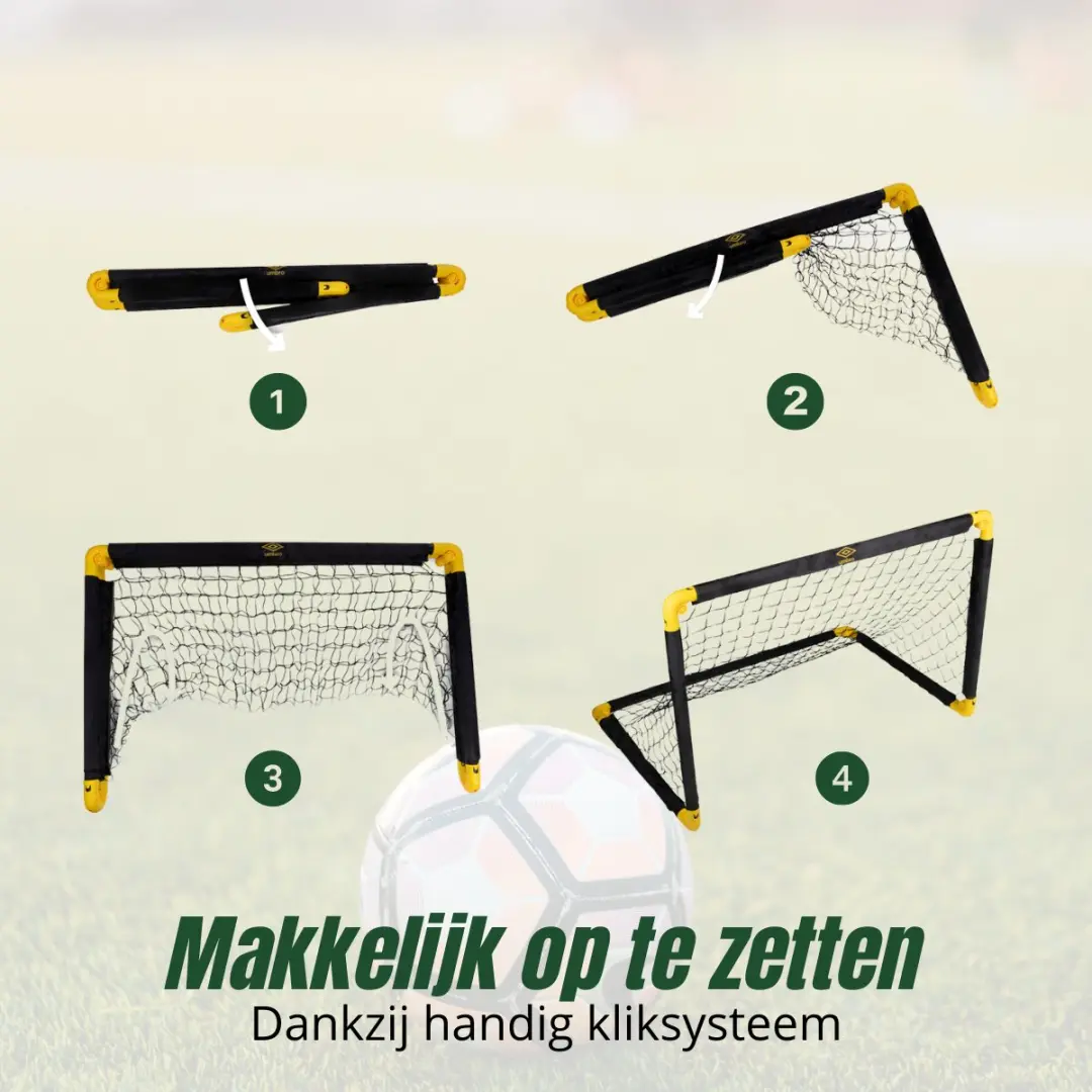 Umbro Voetbaldoel 90x59x61cm - Opvouwbaar - Zwart/Geel