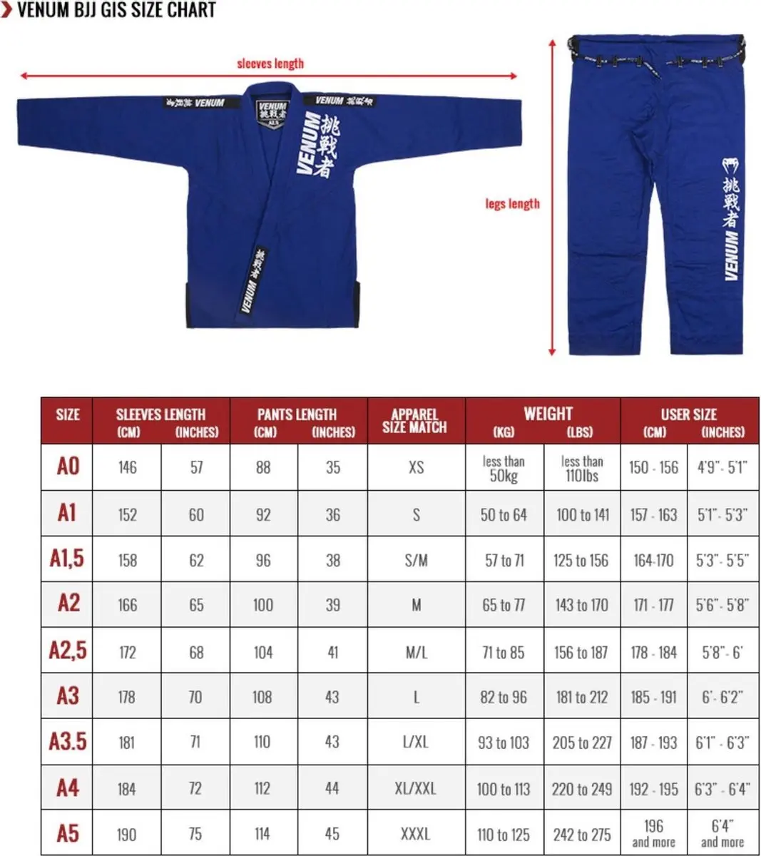 Venum BJJ GI Competitor Single Weave - Wit S