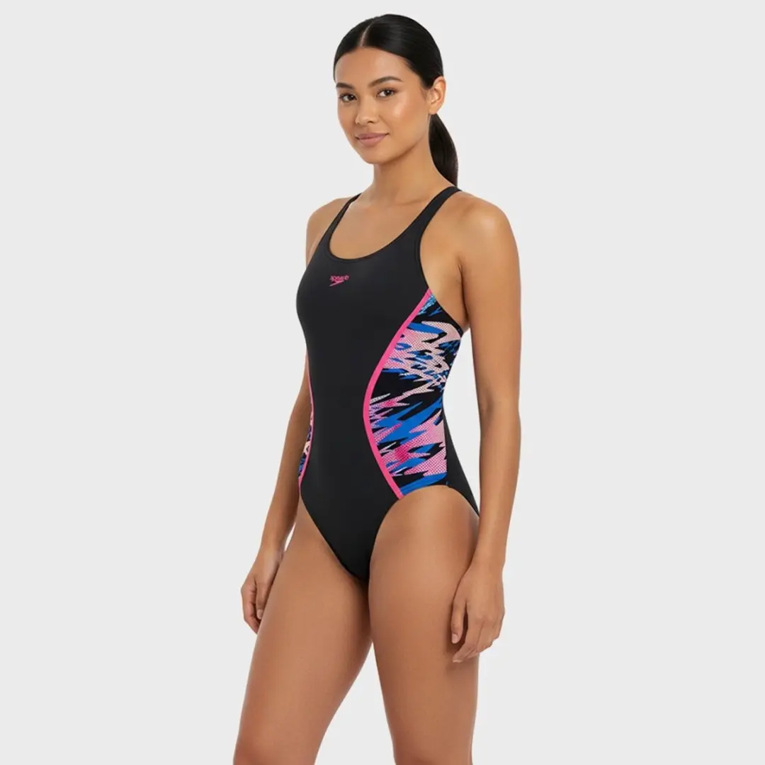 Speedo Hyperboom Muscleback Dames Sportbadpak 46 - Zwart/Roze