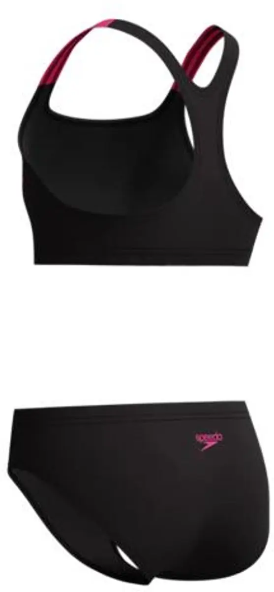Speedo Medley Logo Racerback Meisjes Sportbadpak 128 - Zwart/Roze