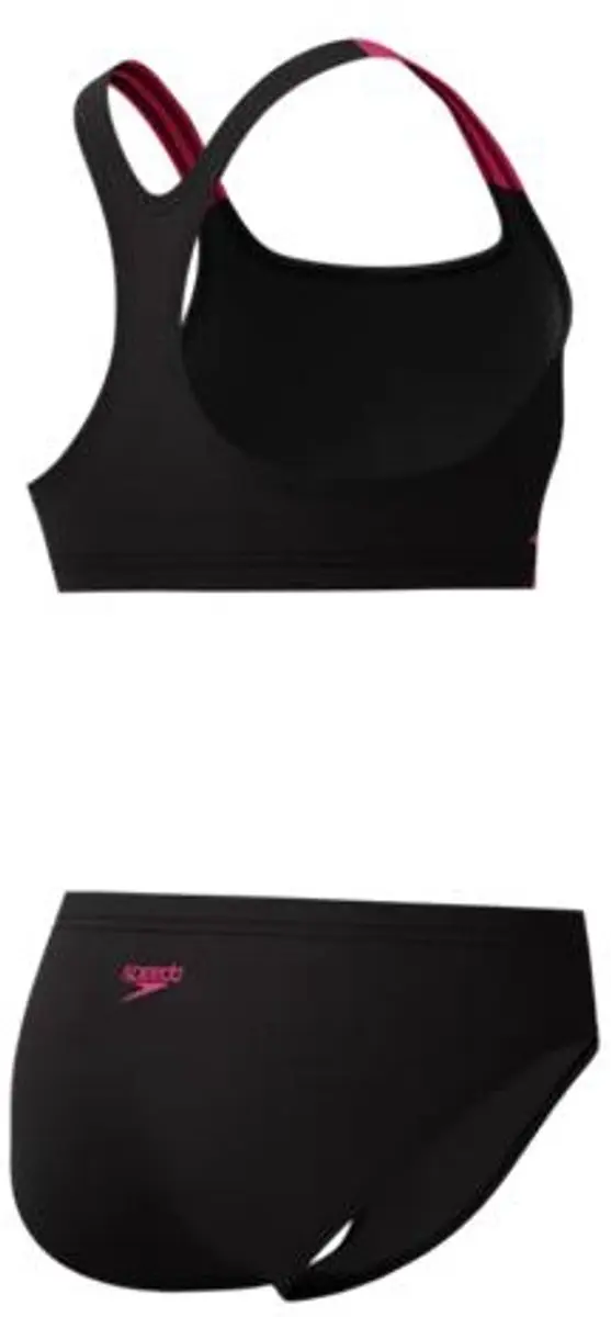 Speedo Medley Logo Racerback Meisjes Sportbadpak 128 - Zwart/Roze
