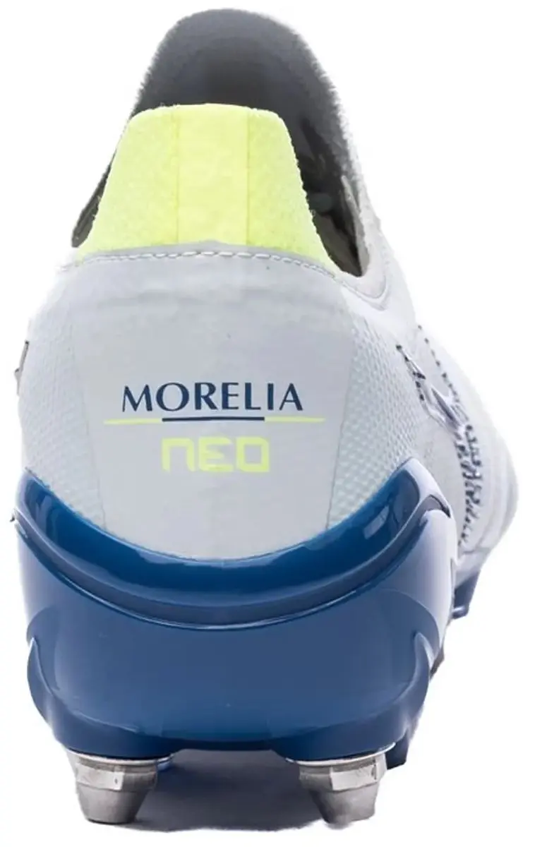 Mizuno Morelia Neo III Beta Voetbalschoen - Wit/Blauw/Geel - Maat 47