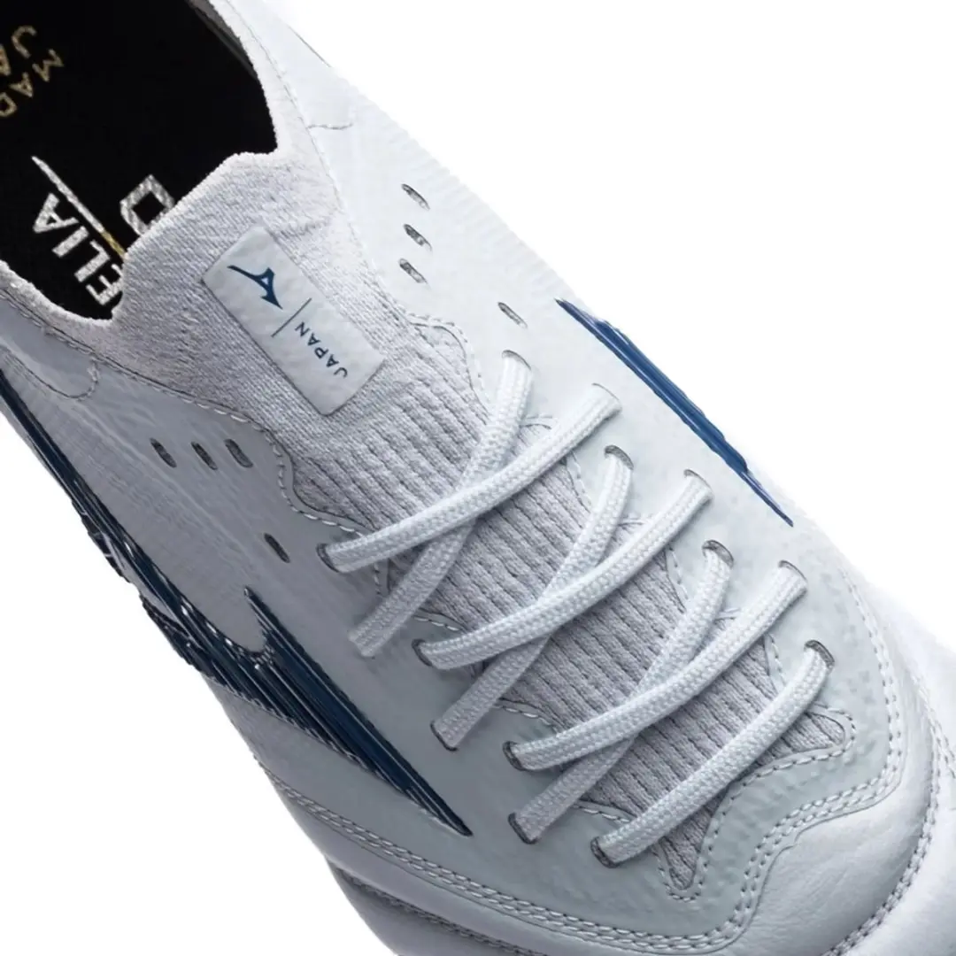 Mizuno Morelia Neo III Beta Voetbalschoen - Wit/Blauw/Geel - Maat 47