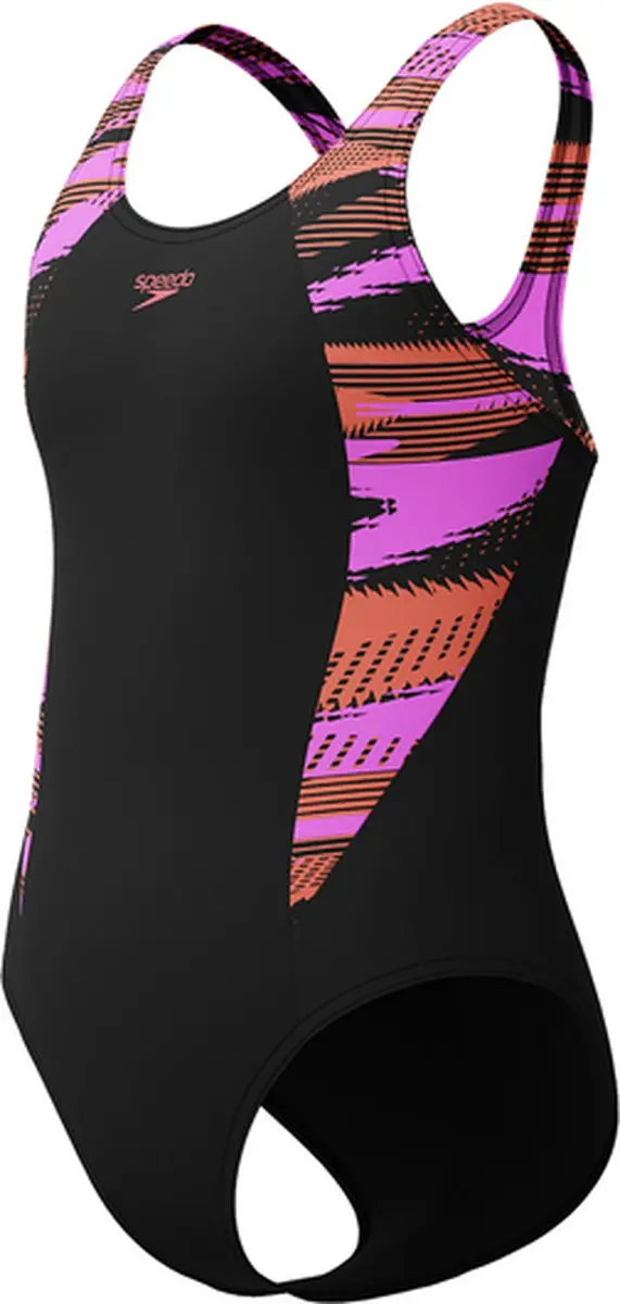 Speedo HyperBoom Splice Muscleback Meisjesbadpak - Zwart/Paars