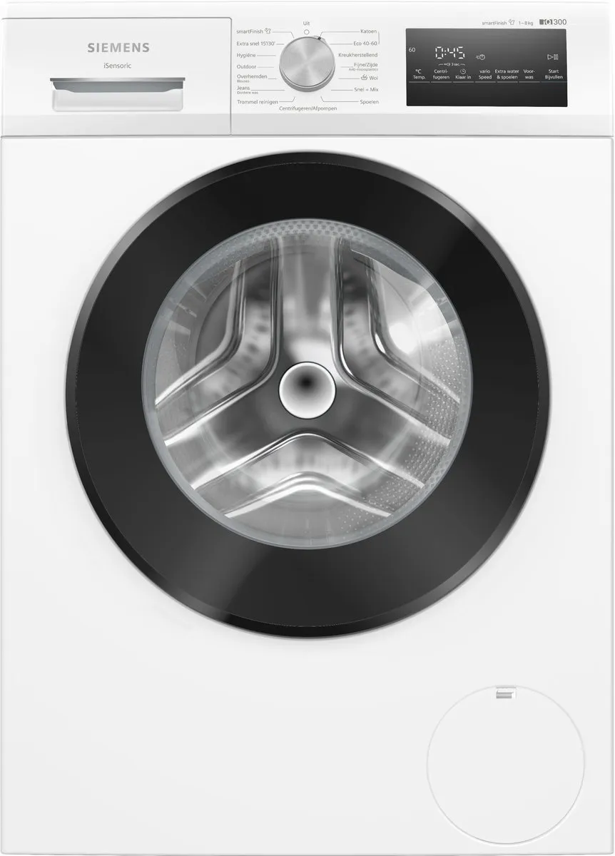Siemens WM14N27TNL - iQ300 - Wasmachine met stoom - 8 kg - 1400 rpm - Energielabel A - smartFinish: vermindert kreukels tot 50% - Stil -speedPack L: verkort wasprogramma's met varioSpeed - Outdoor programma