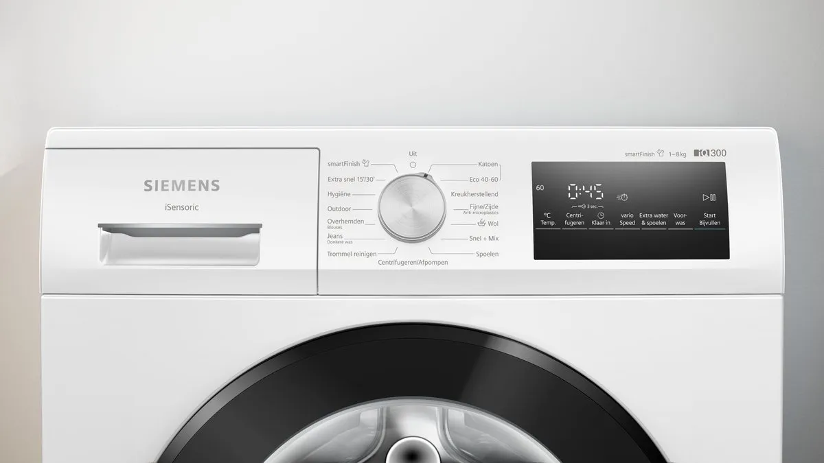 Siemens WM14N27TNL - iQ300 - Wasmachine met stoom - 8 kg - 1400 rpm - Energielabel A - smartFinish: vermindert kreukels tot 50% - Stil -speedPack L: verkort wasprogramma's met varioSpeed - Outdoor programma