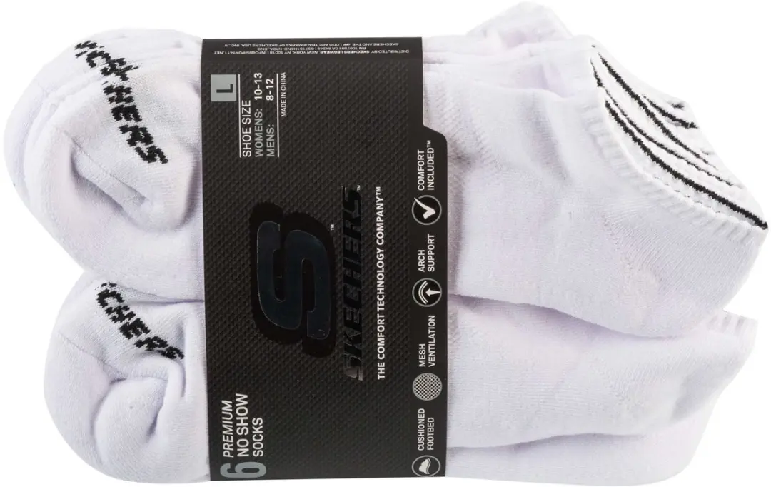 Skechers 6pk Unisex 1/2 Terry Crew Sokken