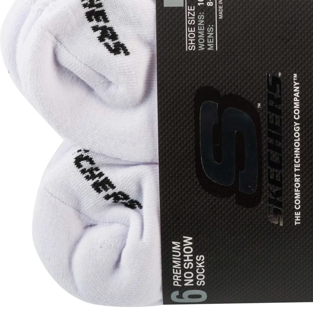 Skechers 6pk Unisex 1/2 Terry Crew Sokken - 6 Paar