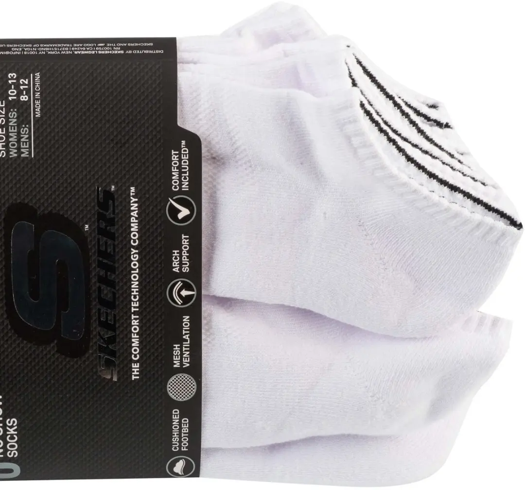 Skechers 6pk Unisex 1/2 Terry Crew Sokken - 6 Paar