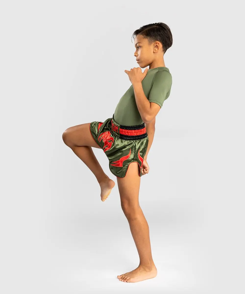 Venum Inferno Kids Short 152 - Legergroen Oranje