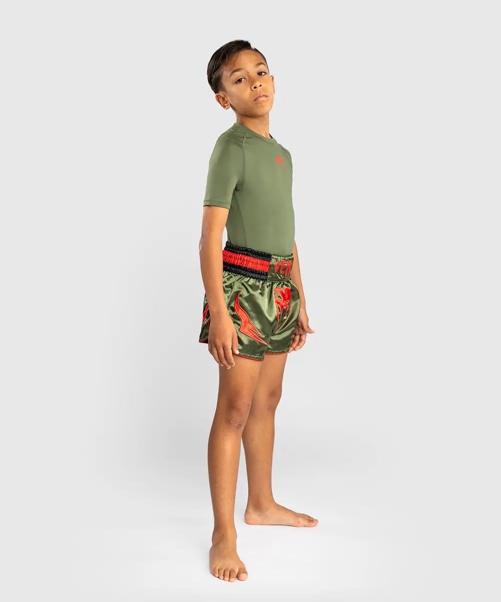 Venum Inferno Kids Short 152 - Legergroen Oranje