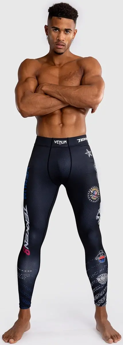 Venum x Tekken 8 Paul Phoenix Sportlegging - M - Zwart/Blauw