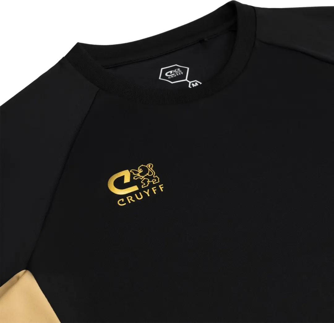 Cruyff Turn Tech Shirt Junior 128 - Zwart/Goud - afbeelding 6 van 6