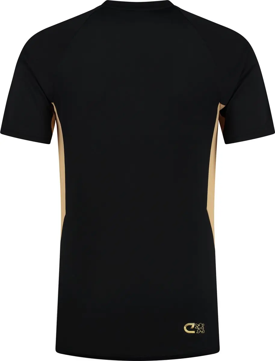 Cruyff Turn Tech Shirt Junior 128 - Zwart/Goud