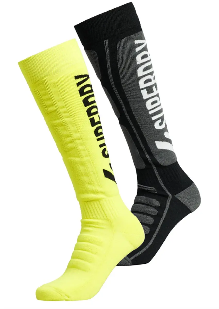 Superdry Ski Sokken 2-Pack - 39-44 - Zwart/Geel