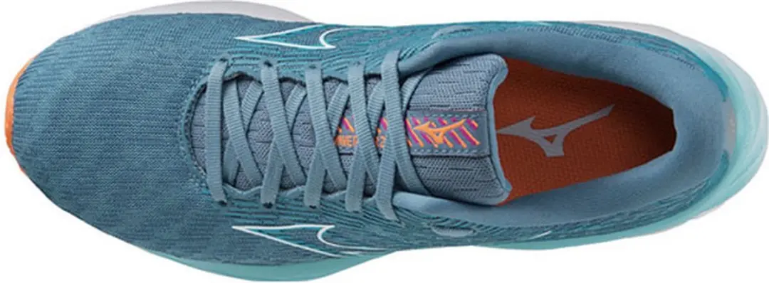 Mizuno Wave Rider 26 Dames Hardloopschoenen 38.5 - Blauw/Wit/Rosa/Geel