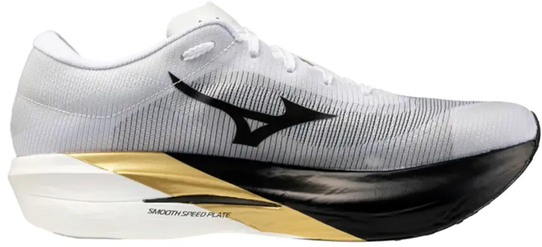 Mizuno Hyperwarp Elite Hardloopschoenen 43 - Wit/Zwart/Goud