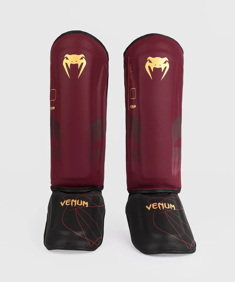Venum Tactical XT Kickboks Scheenbeschermers XL - Burgundy/Zwart/Goud