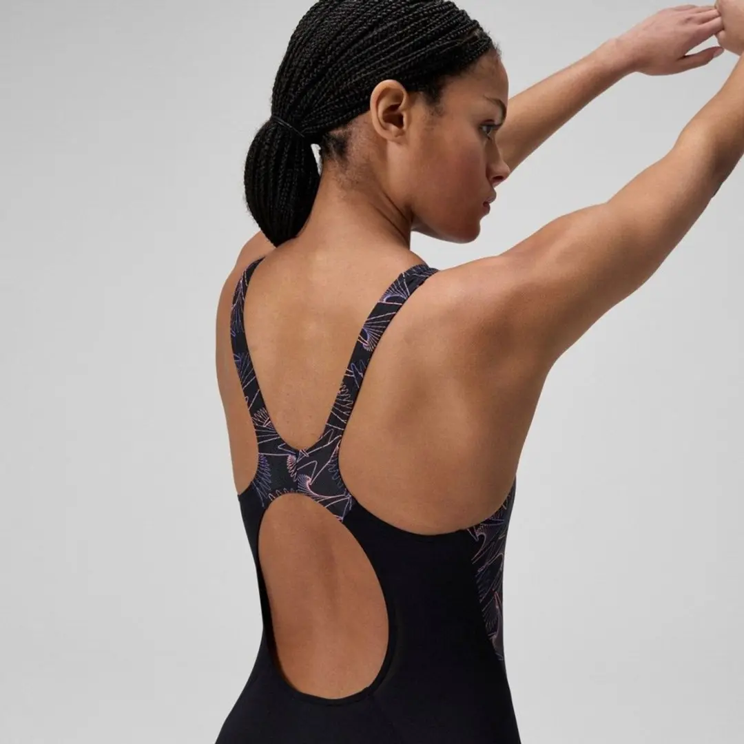 Speedo HyperBoom Splice Muscleback Dames Sportbadpak - Zwart/Oranje