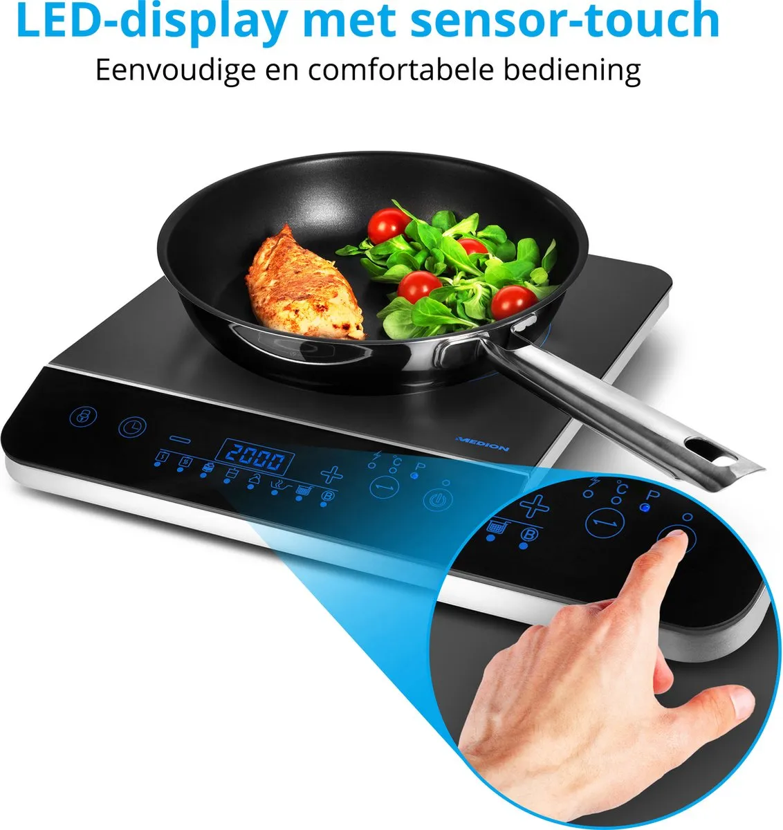 Medion MD 17595 Inductiekookplaat 1 Pit - Wit/Zwart - afbeelding 6 van 6