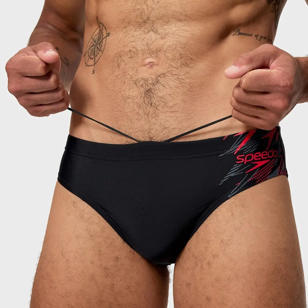Speedo Medly Logo Zwemslip - M - Zwart/High Risk Red
