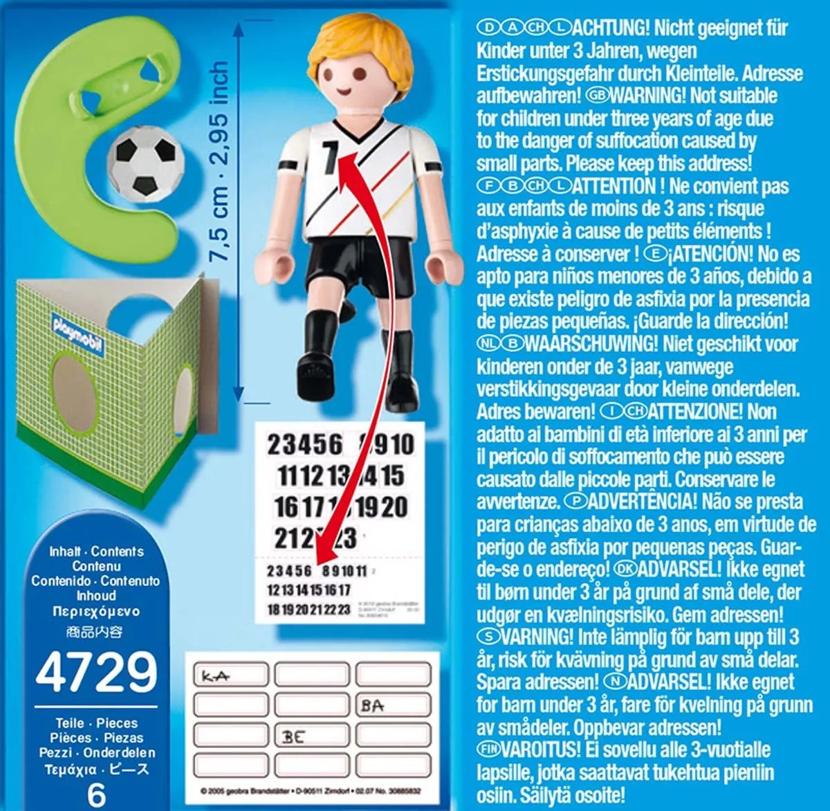Playmobil Voetbalspeler Duitsland 4729 - Meerkleurig