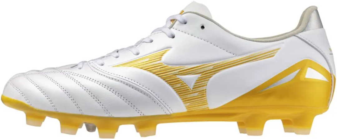 Mizuno Morelia Neo IV Pro Voetbalschoenen FG - 46 - Wit/MP Goud/Grijs