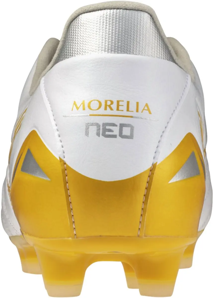 Mizuno Morelia Neo IV Pro Voetbalschoenen FG - 46 - Wit/MP Goud/Grijs