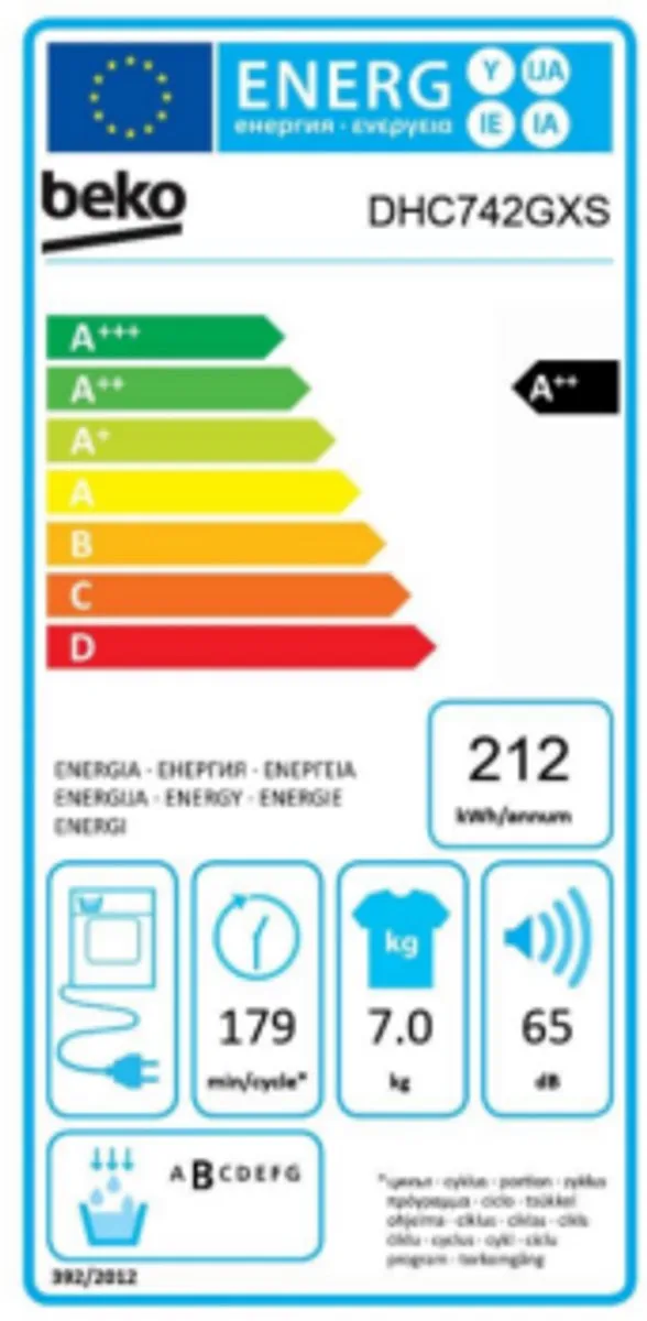 Beko DHC742GXS Wasdroger 7 kg - Wit