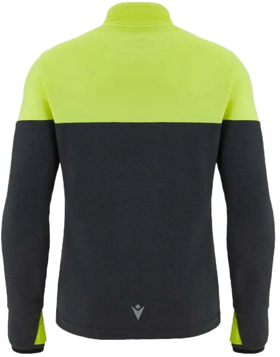 Macron Barney Sweatshirt - Halve Rits - Neon Yellow/Grijs - L