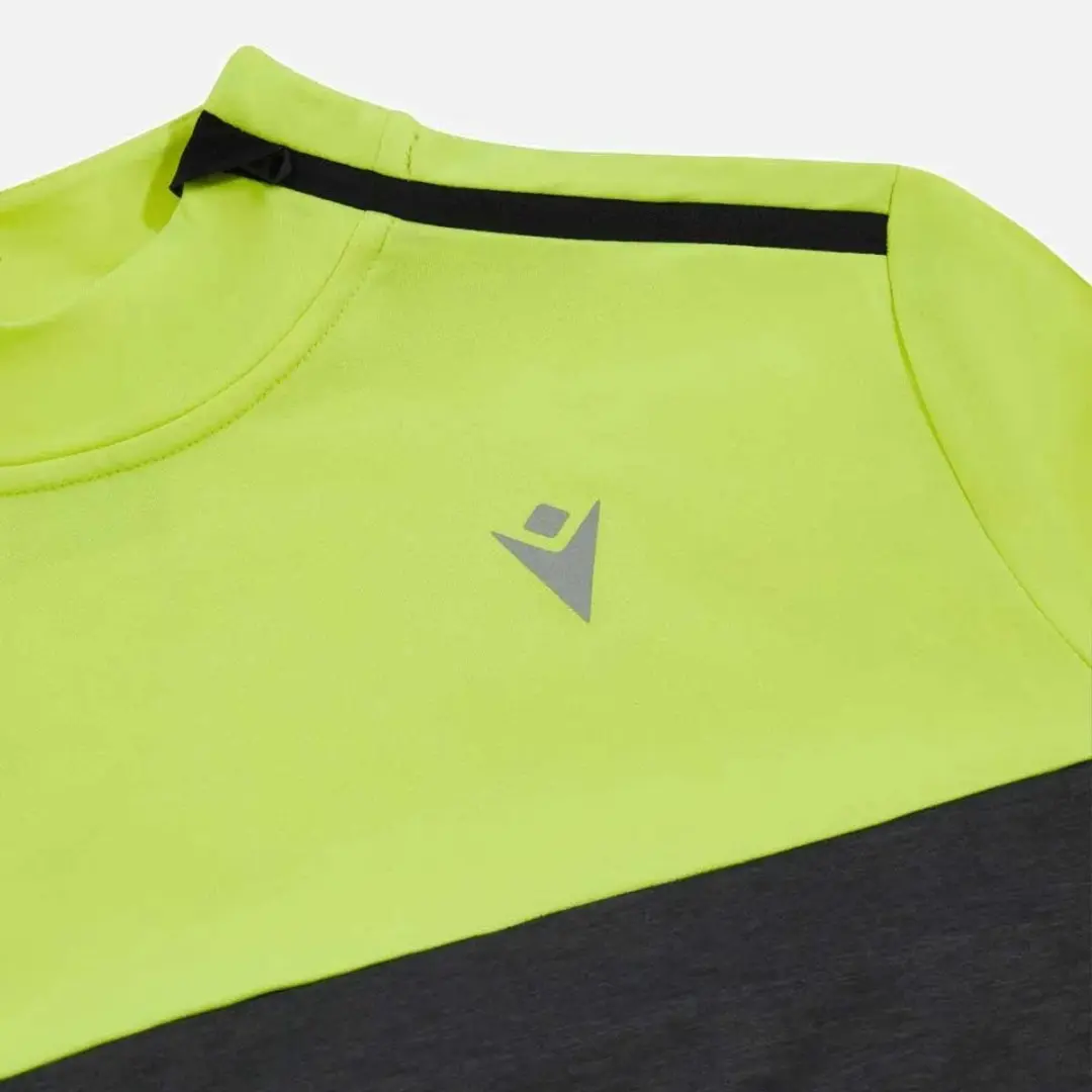 Macron Barney Sweatshirt - Halve Rits - Neon Yellow/Grijs - L