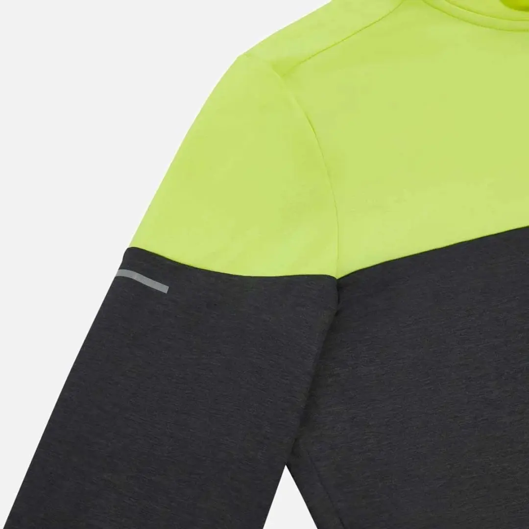 Macron Barney Sweatshirt - Halve Rits - Neon Yellow/Grijs - L